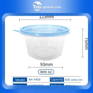 Factory direct sales plastic transparent PP takeaway reuse soup salad lunch bento food packaging box
