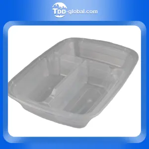 China factory good quality plastic food packaging bent box 750ml disposable American plastic rectangular food box