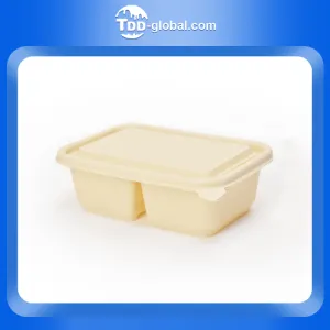 XH-650SF Cornstarch 650ml 2 compartment rectangle food container