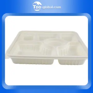 Newest hot sale cornstarch lunch box food grade take out paper packaging food box environmentally friendly meal box