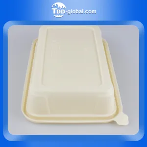 Rectangular Cornstarch Disposable Biodegradable food container Cornstarch rectangle lunch box Series To-go Takeaway Pack