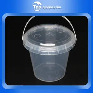 24oz Customized Logo Printing take out Cup Disposable plastic Buckets cup with handle