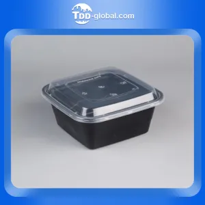 ZF1000 Square shape 1000ml Disposable Microwave Plastic PP Takeout Box Food Containers with lid