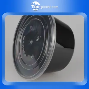 Y450 Plastic packaging customized disposable round black pp lunch box
