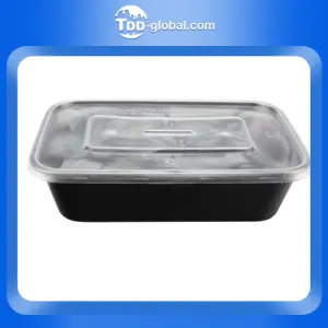 Finest price factory directly supply lunch box plastic containers 600ml disposable plastic rectangular food box