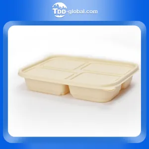XH-4G-2 Cornstarch 4 compartment rectangle food container