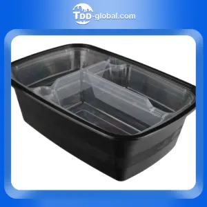 High quality and latest design biodegradable food container 1350ml disposable American plastic rectangular food box